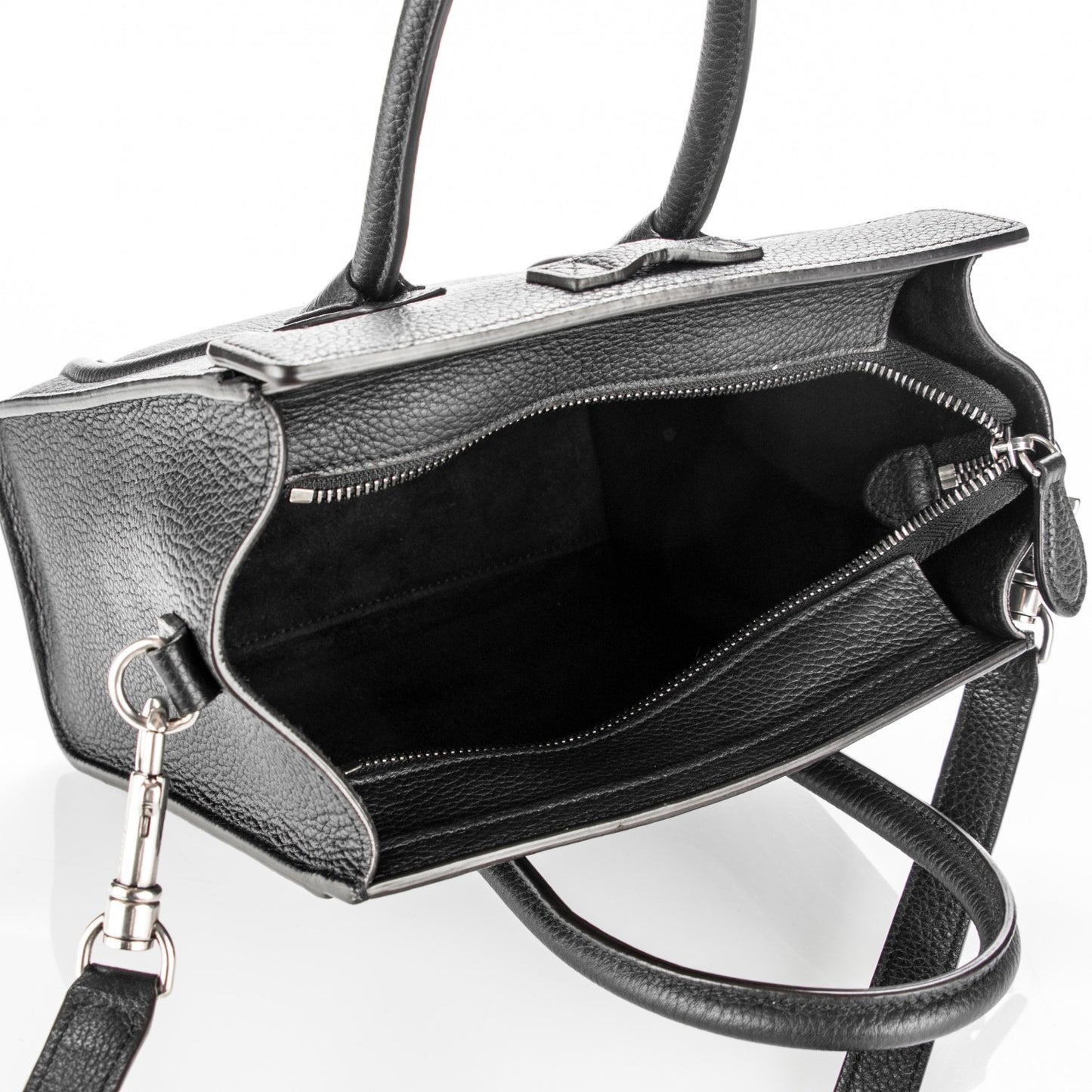 Drummed Calfskin Nano Luggage Black