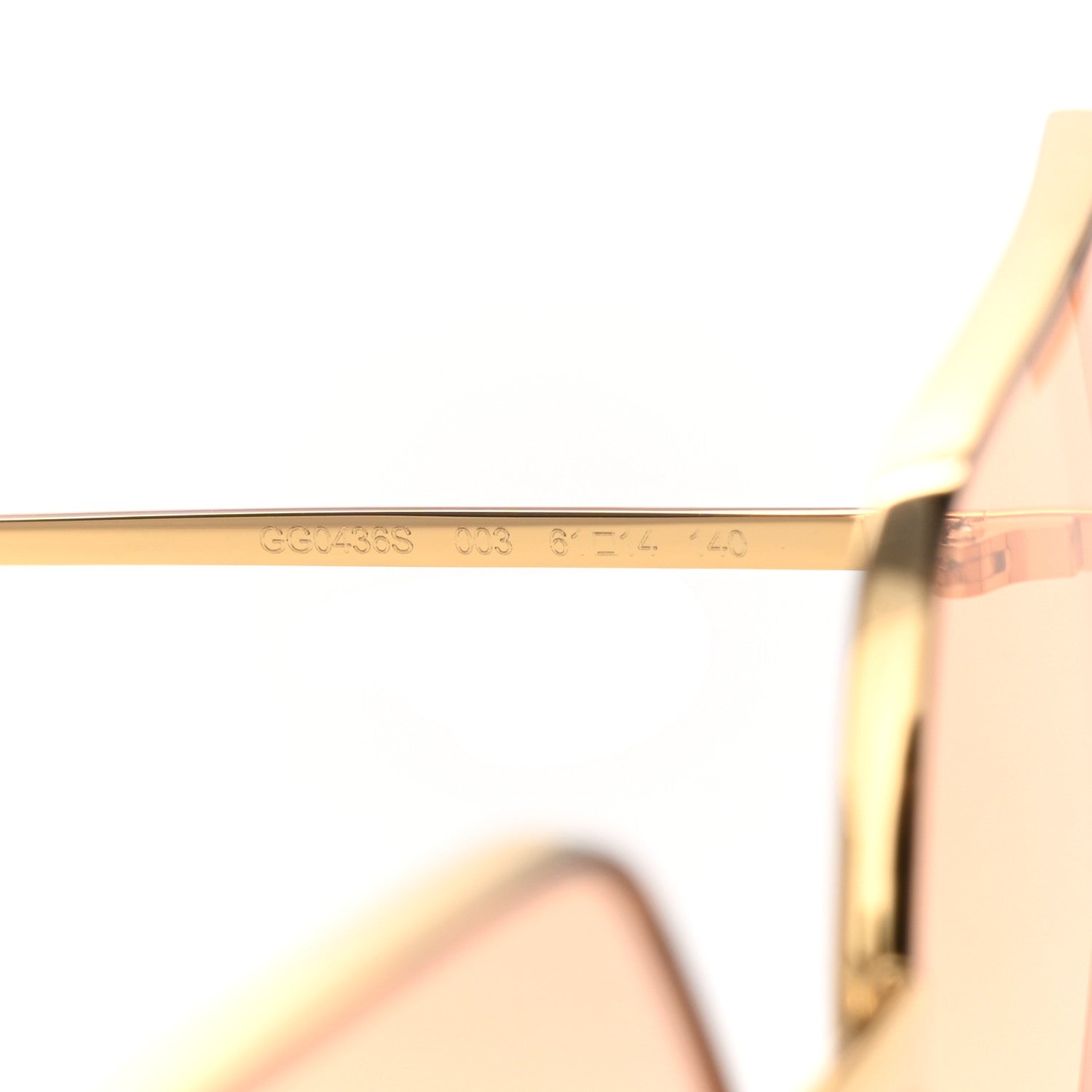 Gucci Square Frame GG0436S Sunglasses Gold 6 of 8