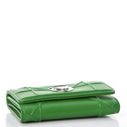 Christian Dior Grained Calfskin Cannage Diorama Elancee Wallet Green 4 of 7