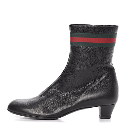 Gucci Calfskin Web Libeccio Boots 38.5 Black 1 of 9