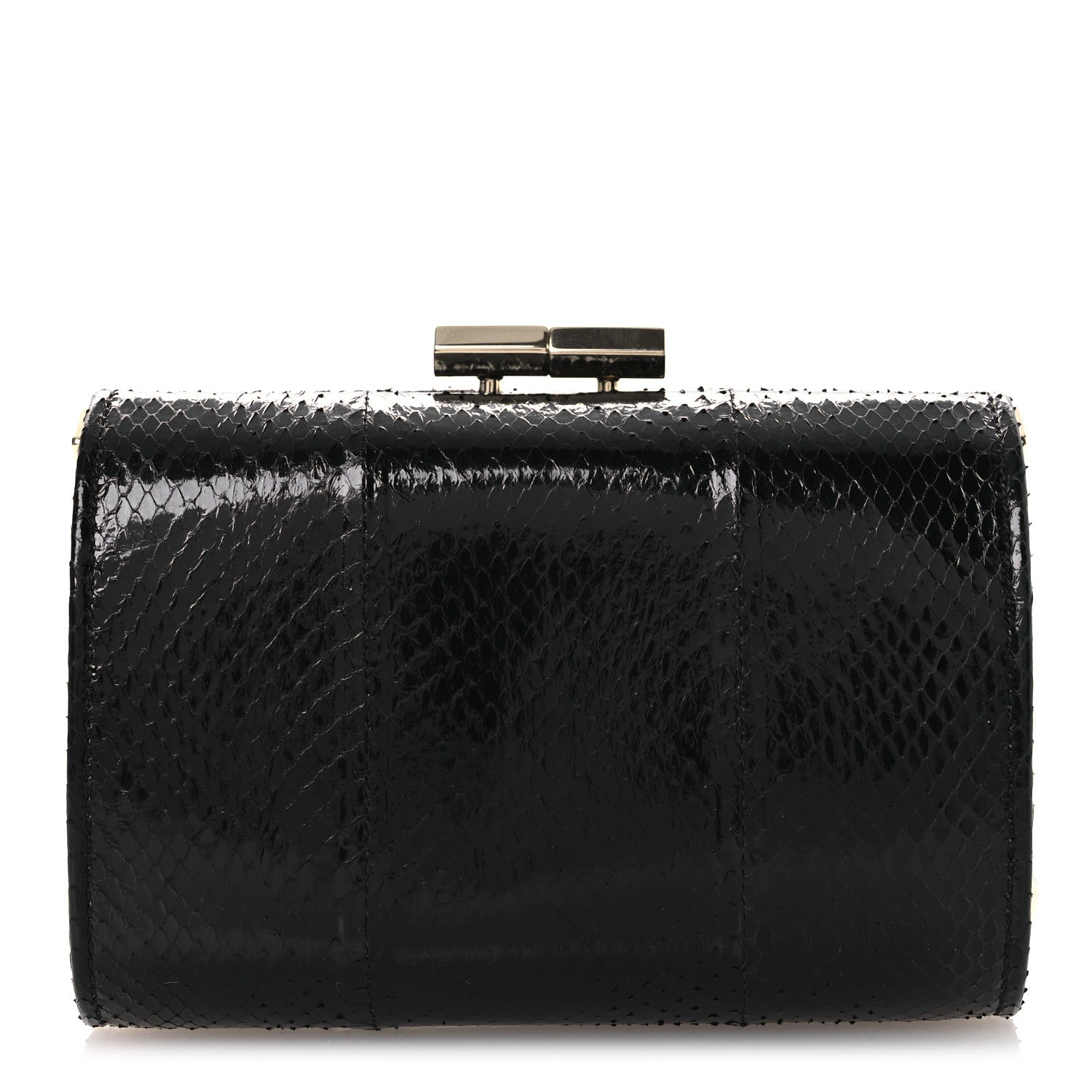 Jimmy Choo Snakeskin Mini Clutch Black 1 of 10