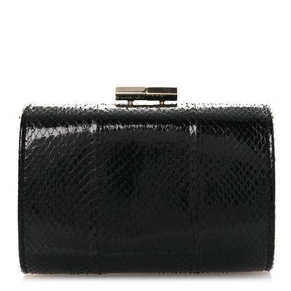 Jimmy Choo Snakeskin Mini Clutch Black 1 of 10