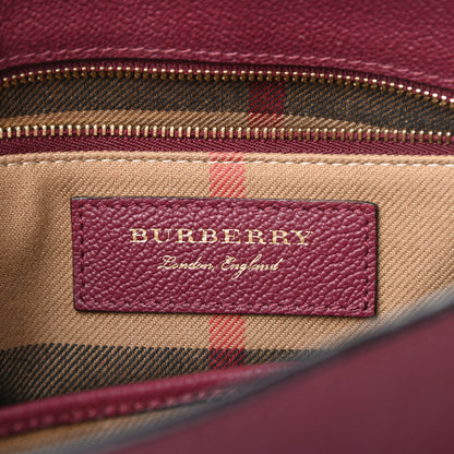 Burberry Soft Grain Calfskin Small Buckle Tote Dark Plum 6 of 22