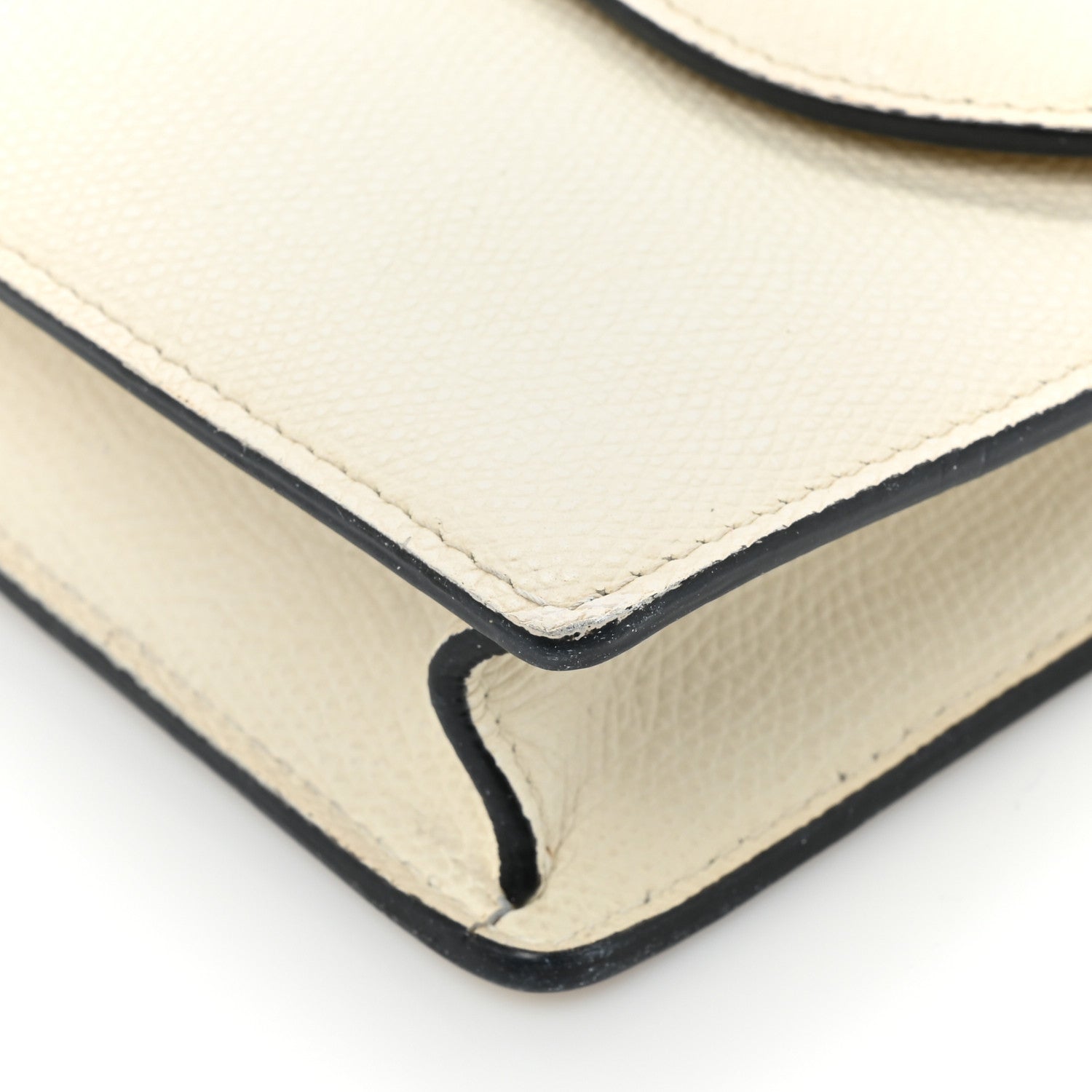 Christian Dior Grained Calfskin Saddle Chain Pouch Off White 18 of 22