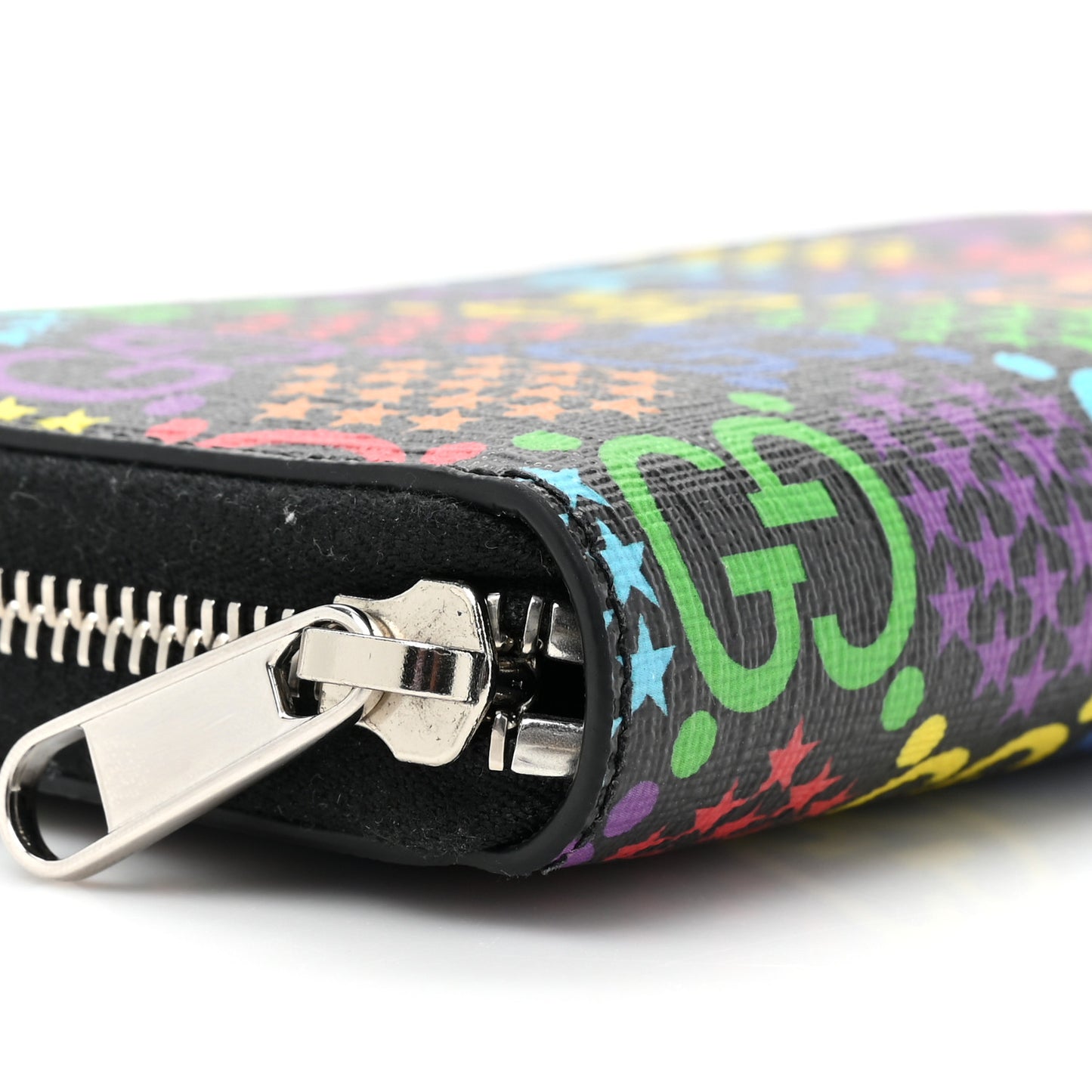 GG Supreme Monogram Psychedelic Zip Around Wallet Black Multicolor