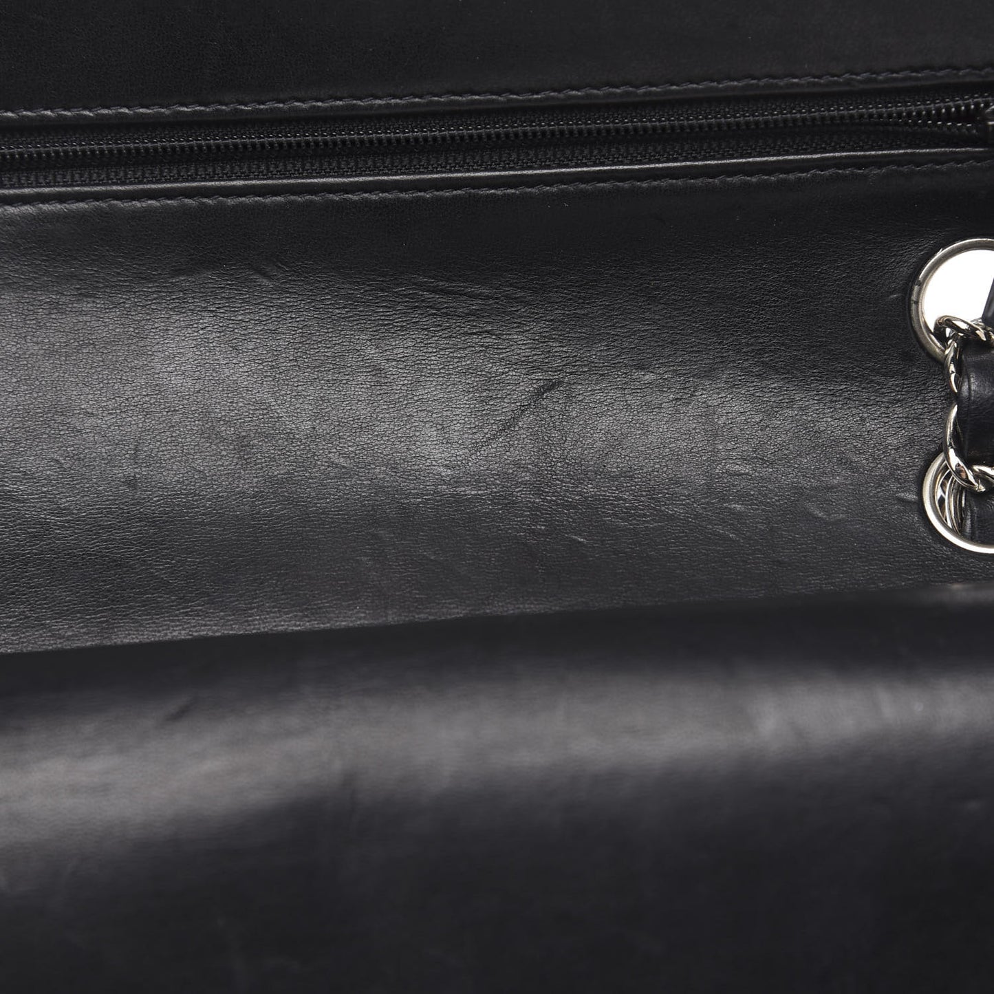 Lambskin Quilted Medium Double Flap Black