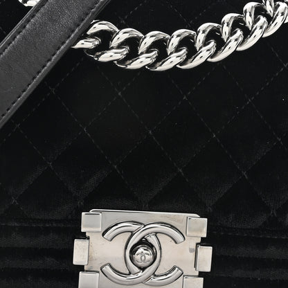Chanel Velvet Quilted Small Boy Flap Black 8 of 11
