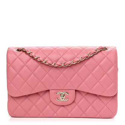 Chanel Caviar Quilted Jumbo Double Flap Dark Pink 1 of 8