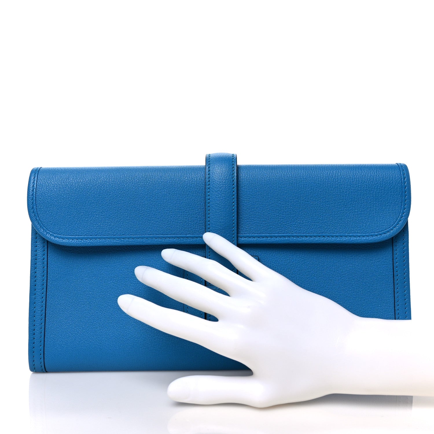 Hermes Chevre Chandra Jige Elan 29 Clutch Bleu Zanzibar 2 of 6