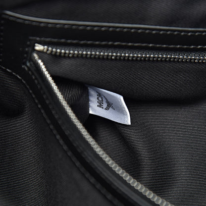 MCM Visetos Spot Stripped Medium Shopping Tote Black Silver 7 of 10