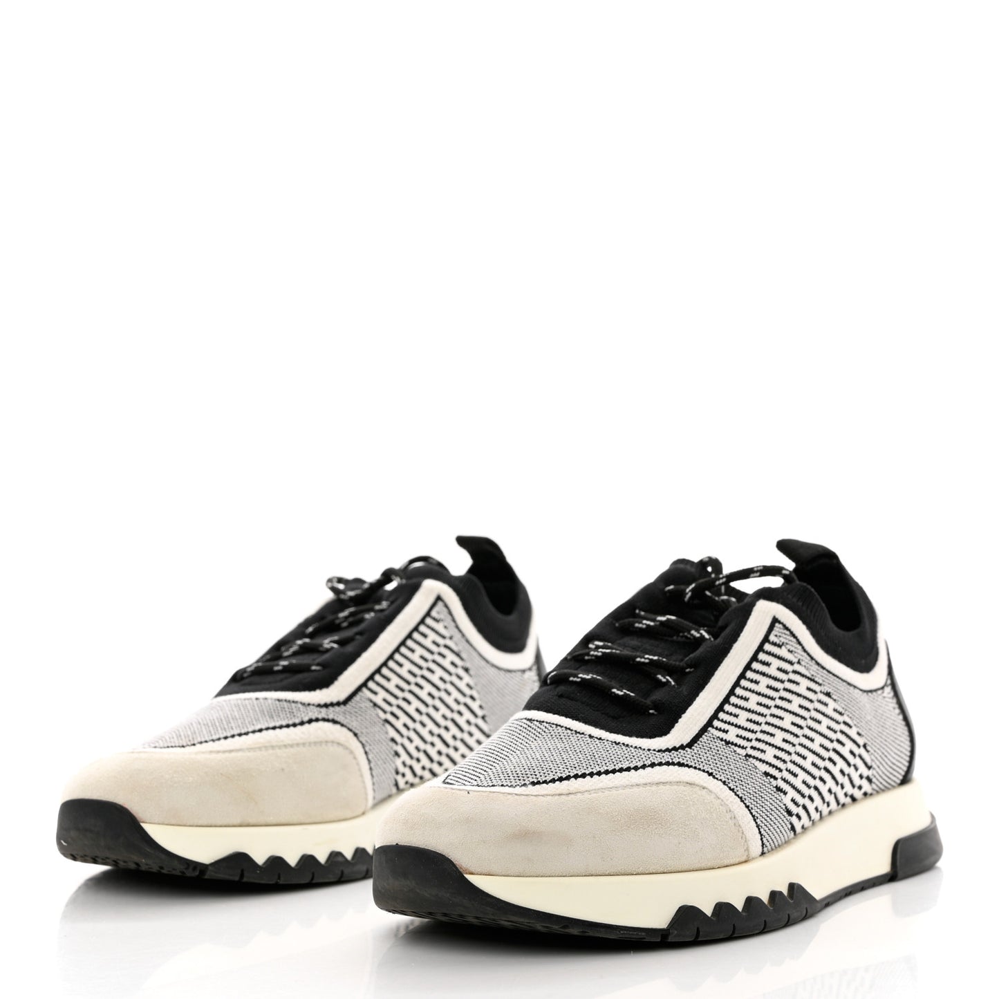 Knit Bi-Color Womens Addict Sneakers 37.5 Black White
