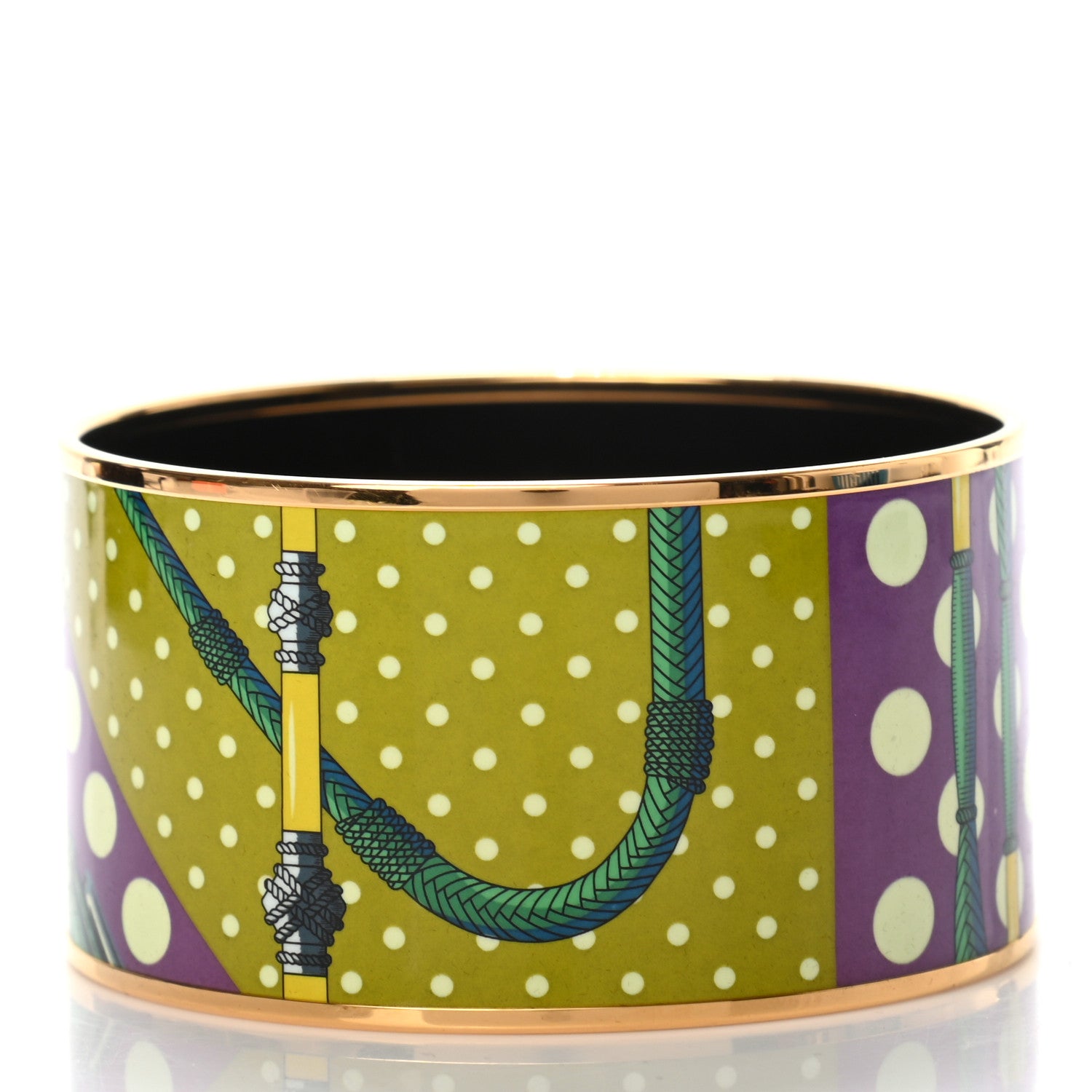Hermes Enamel Printed Extra Wide Clic Clac a Pois Bracelet 65 3 of 5