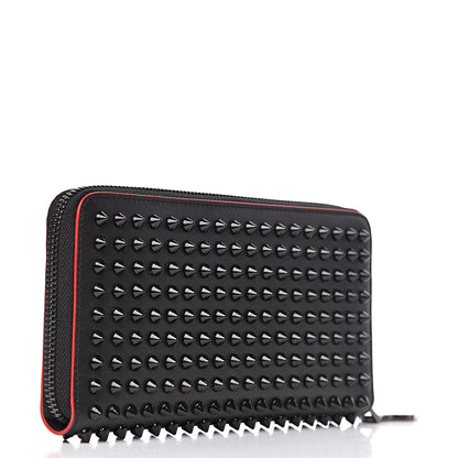 Christian Louboutin Calfskin Panettone Spiked Zip Around Wallet Black 3 of 7