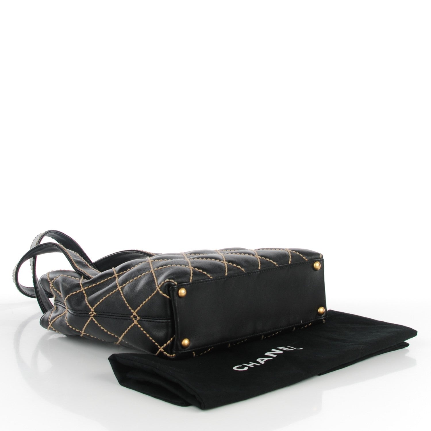 Chanel Calfskin Contrast Stitch Surpique Tote Black 4 of 7