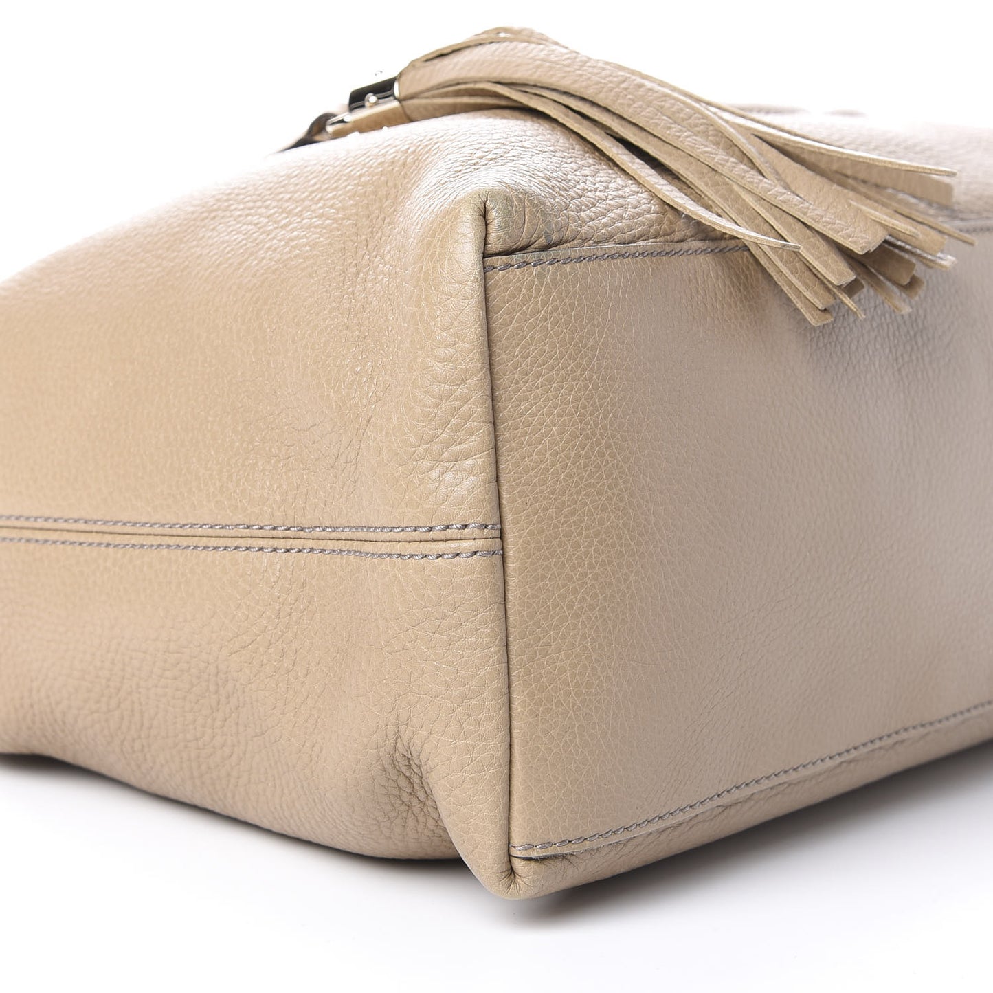 Pebbled Calfskin Medium Soho Chain Shoulder Bag Beige