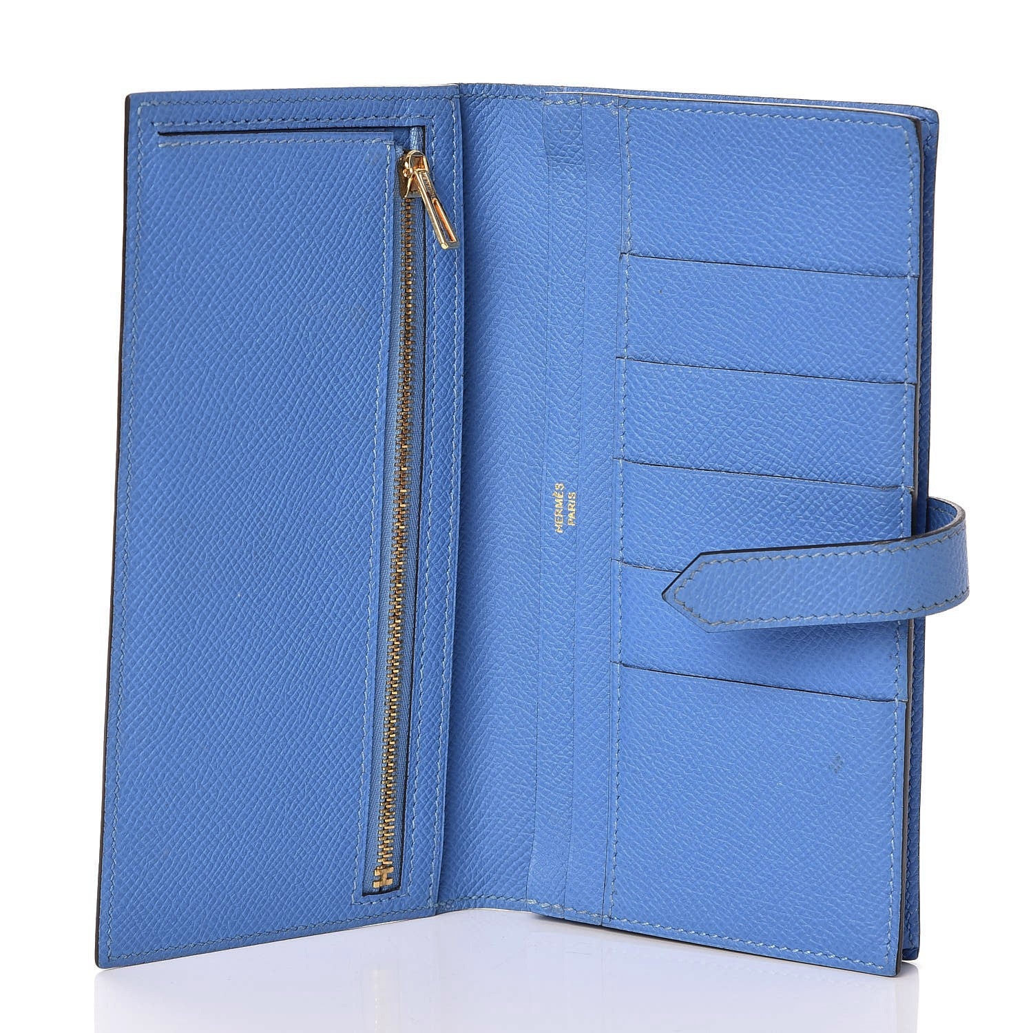 Hermes Epsom Bearn Gusset Wallet Bleu Paradis 5 of 9