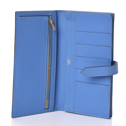 Hermes Epsom Bearn Gusset Wallet Bleu Paradis 5 of 9