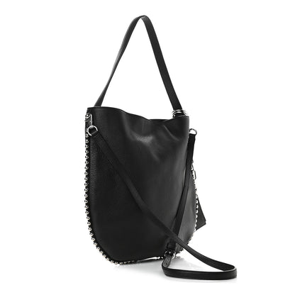 Alexander Wang Pebbled Calfskin Studded Roxy Hobo Black 2 of 8