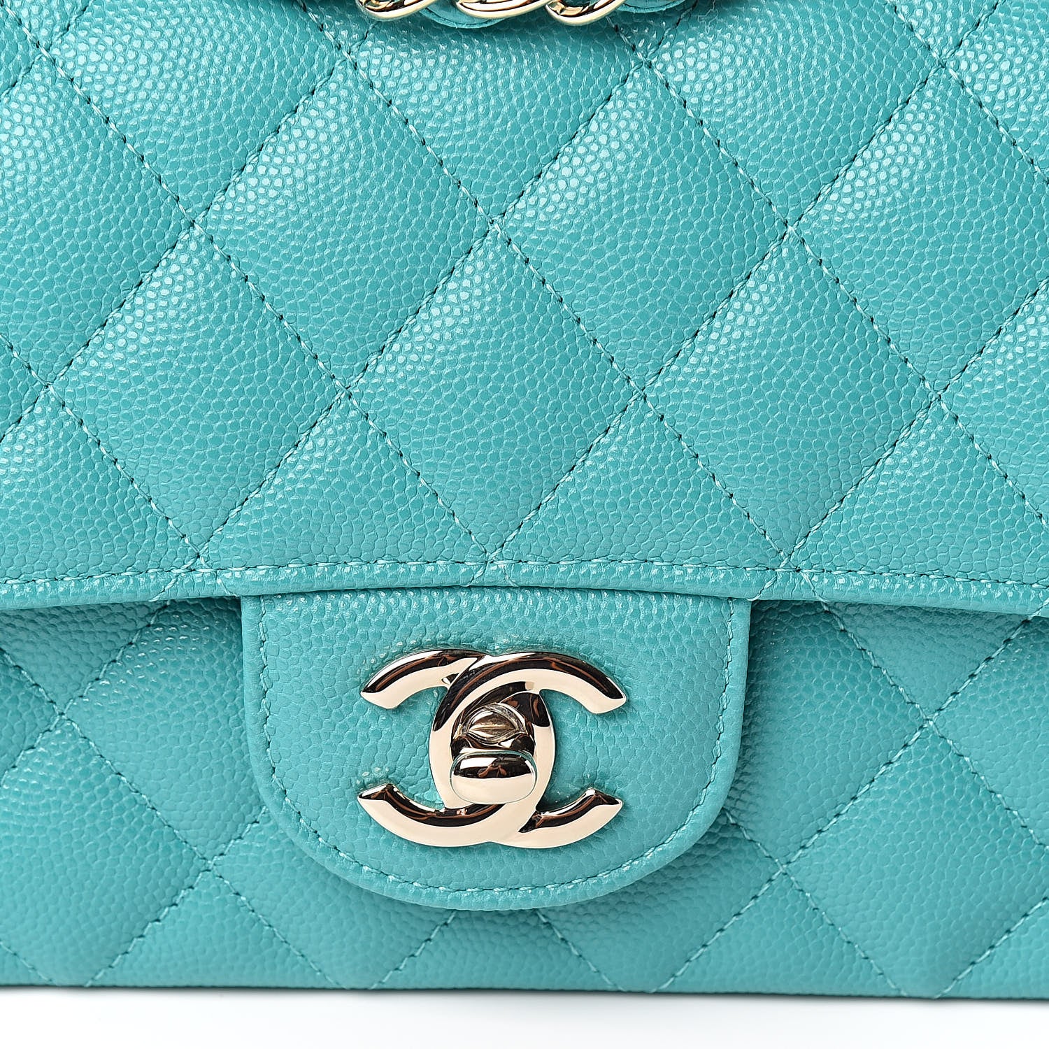 Chanel Caviar Quilted Mini Rectangular Flap Turquoise 10 of 10