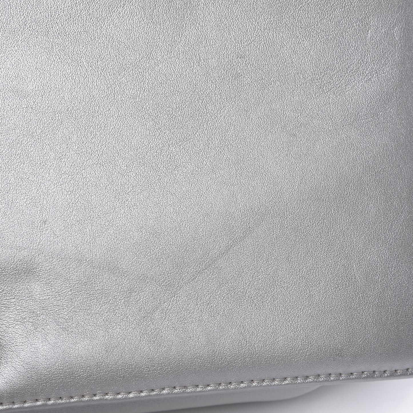 Metallic Calfskin Quilted New Medium Boy Flap Silver