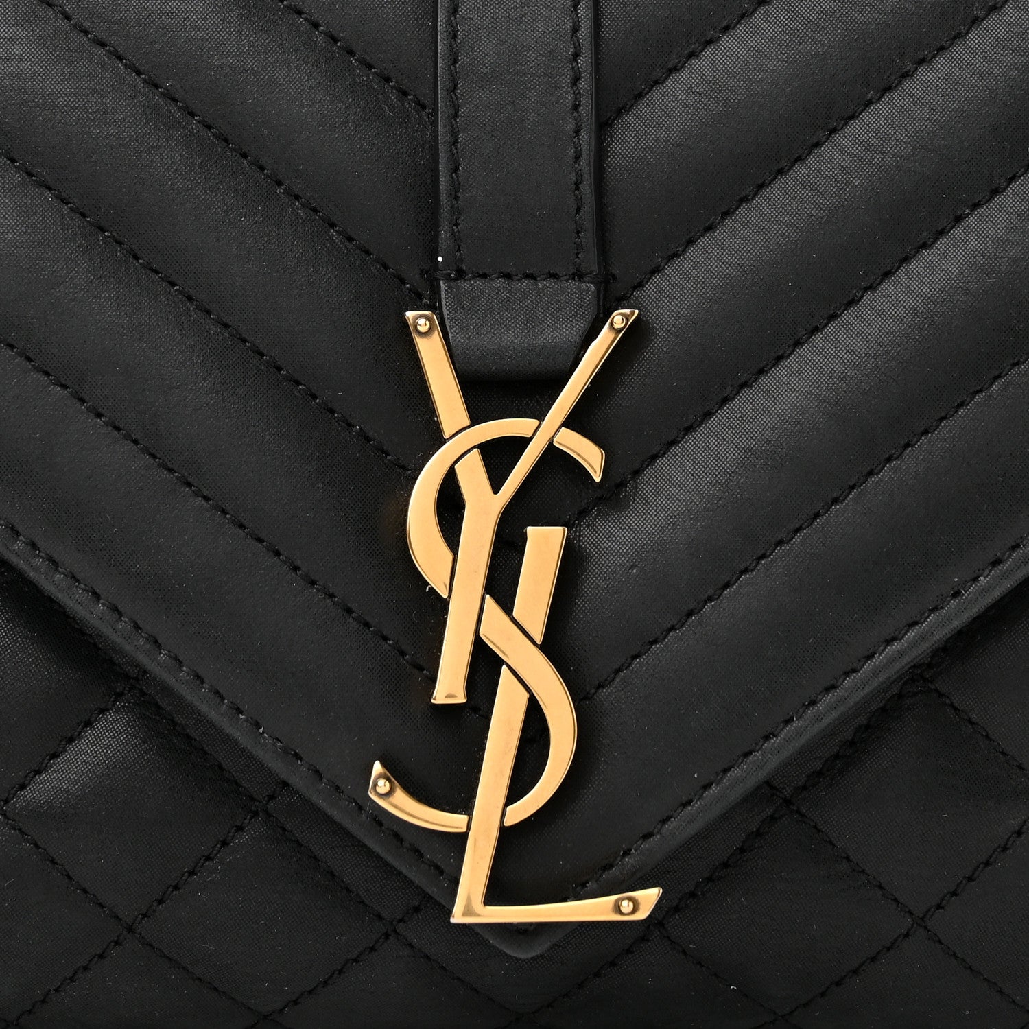 Saint Laurent Iridescent Calfskin Tri-Quilt Monogram Medium College Bag Black 7 of 9