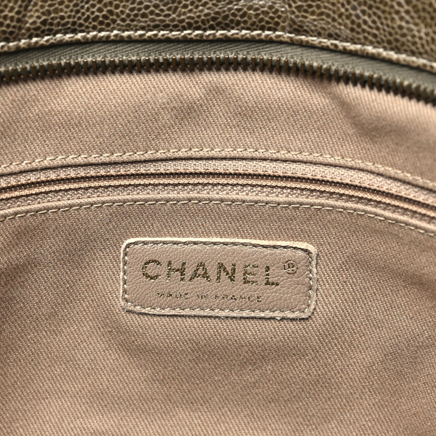 Chanel Crumpled Grained Calfskin Large Coco Pleats Tote Khaki 6 of 11
