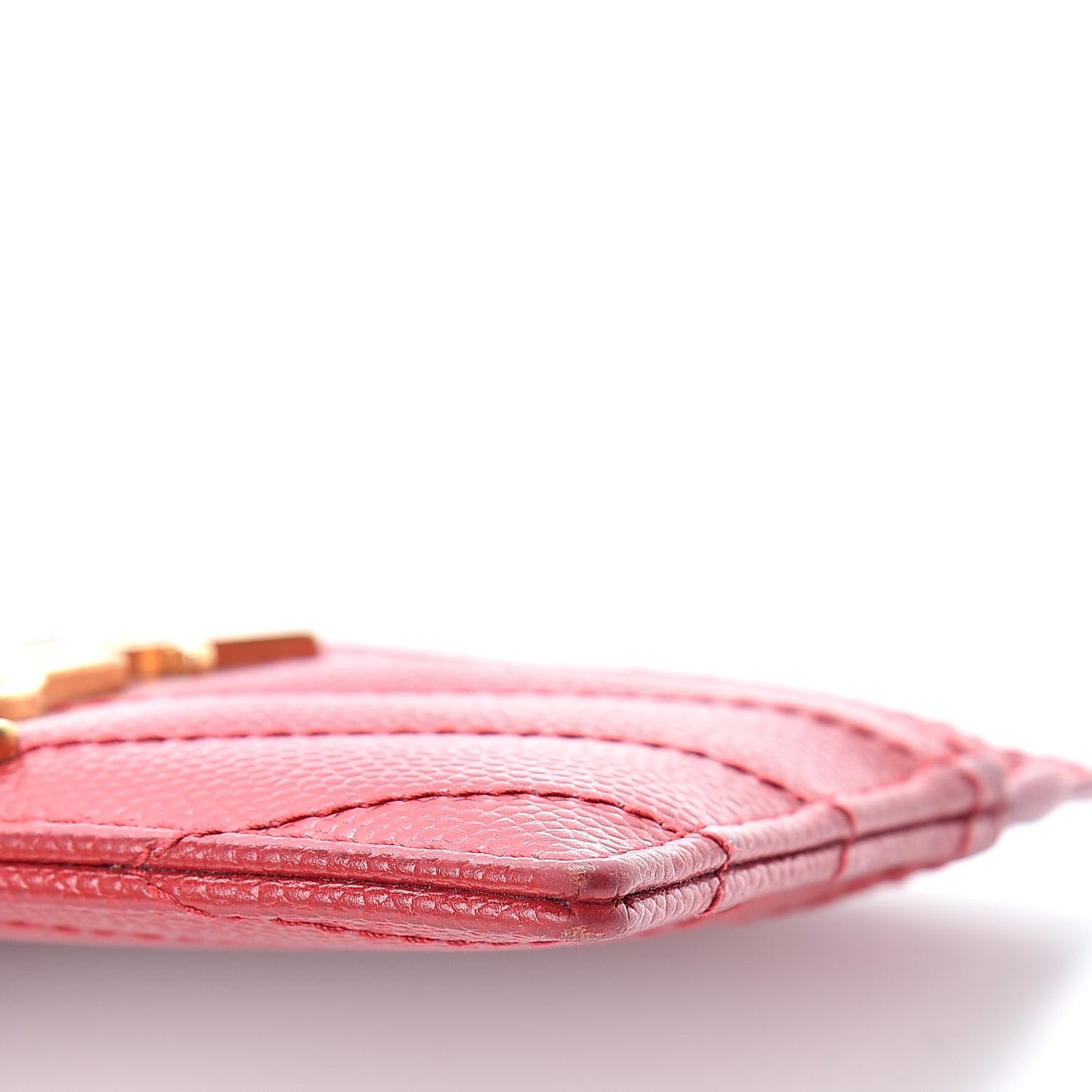 Grain De Poudre Matelasse Chevron Monogram Credit Card Case New Red