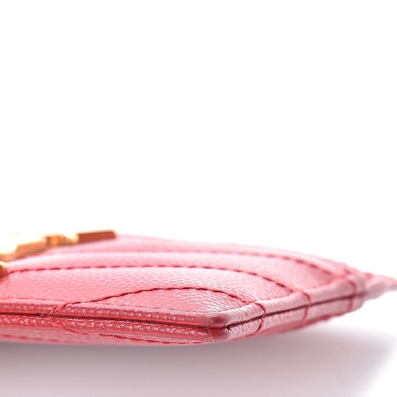 Saint Laurent Grain De Poudre Matelasse Chevron Monogram Credit Card Case New Red 11 of 11