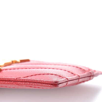 Saint Laurent Grain De Poudre Matelasse Chevron Monogram Credit Card Case New Red 11 of 11