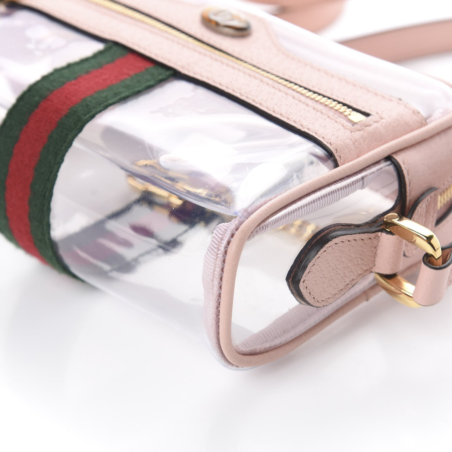 Gucci Vinyl Web Mini Ophidia Transparent Shoulder Bag Perfect Pink 6 of 7