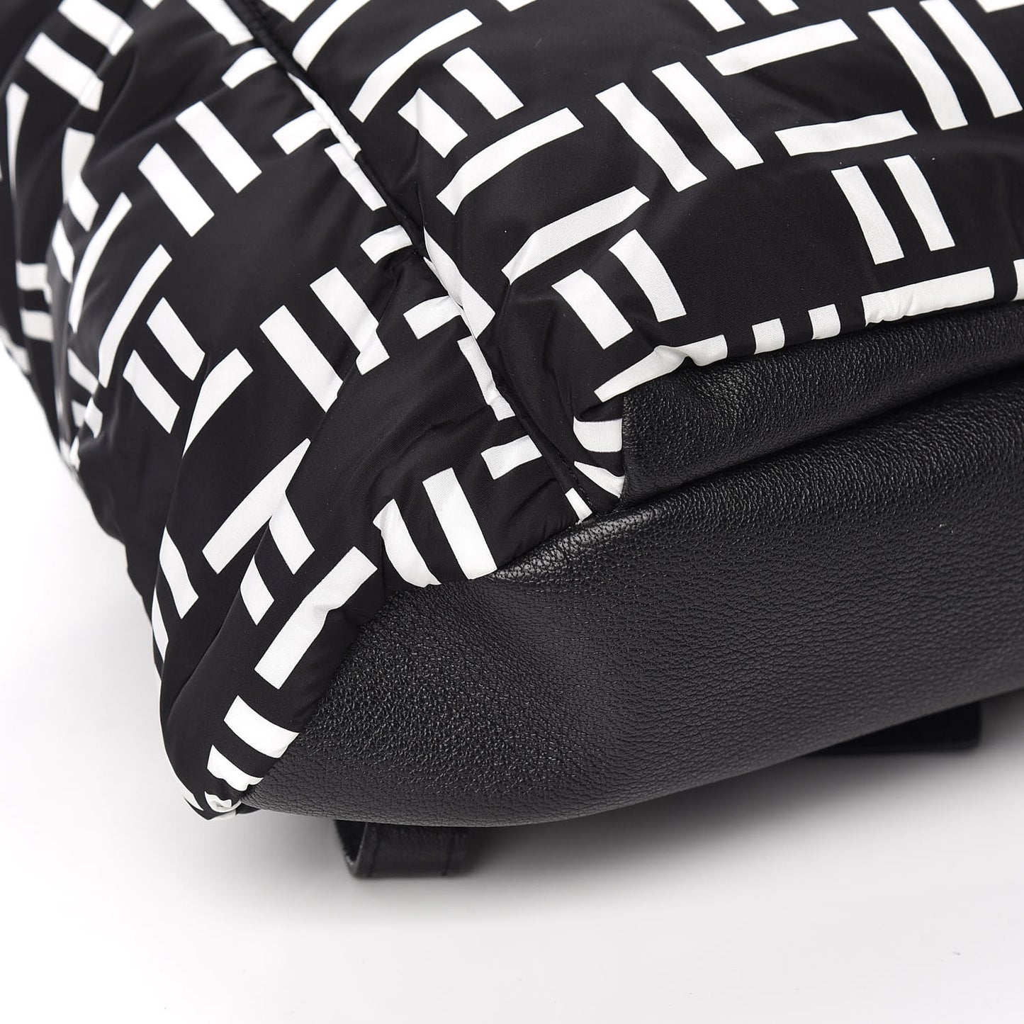 Nylon Rubber Printed S Traveler Backpack Black White