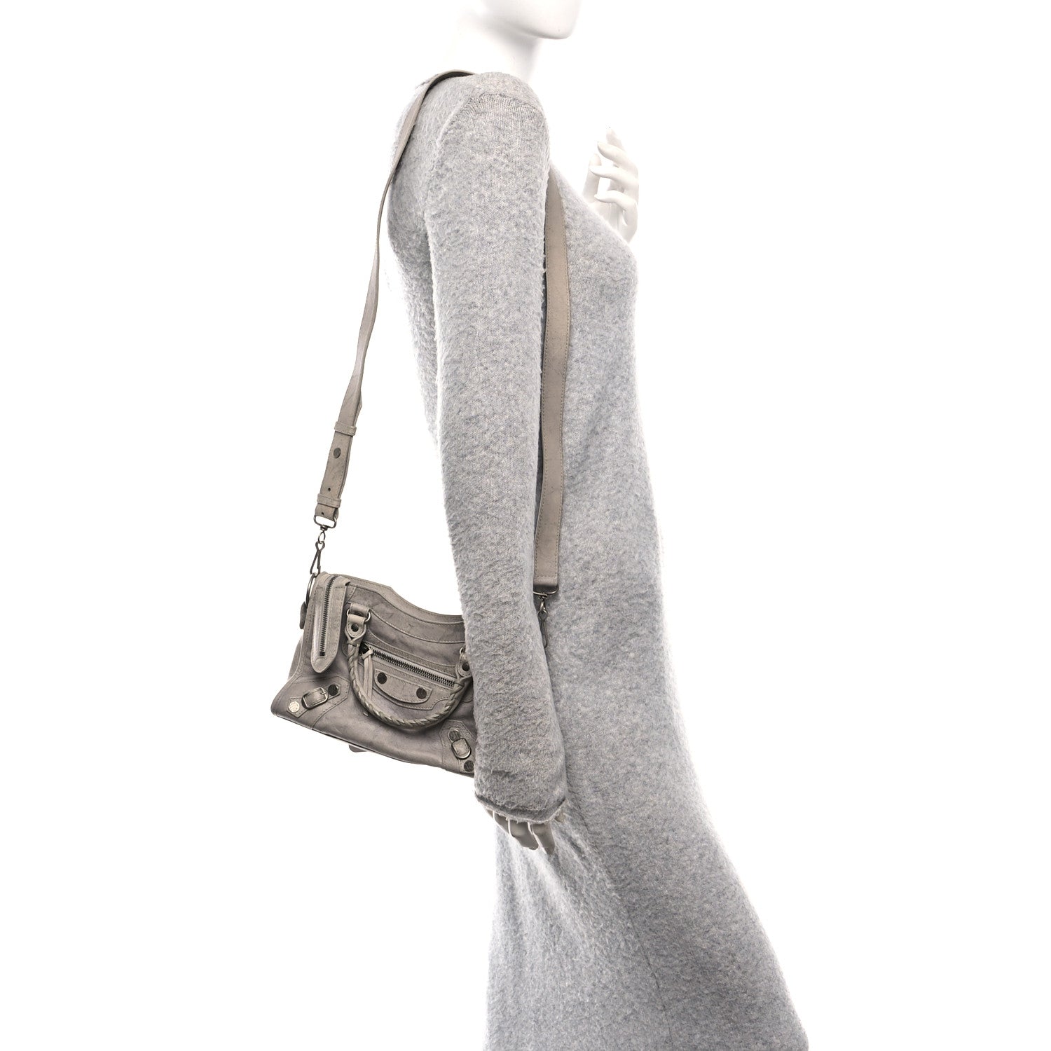 Balenciaga Agneau Marble Hardware Mini City Grey 2 of 11