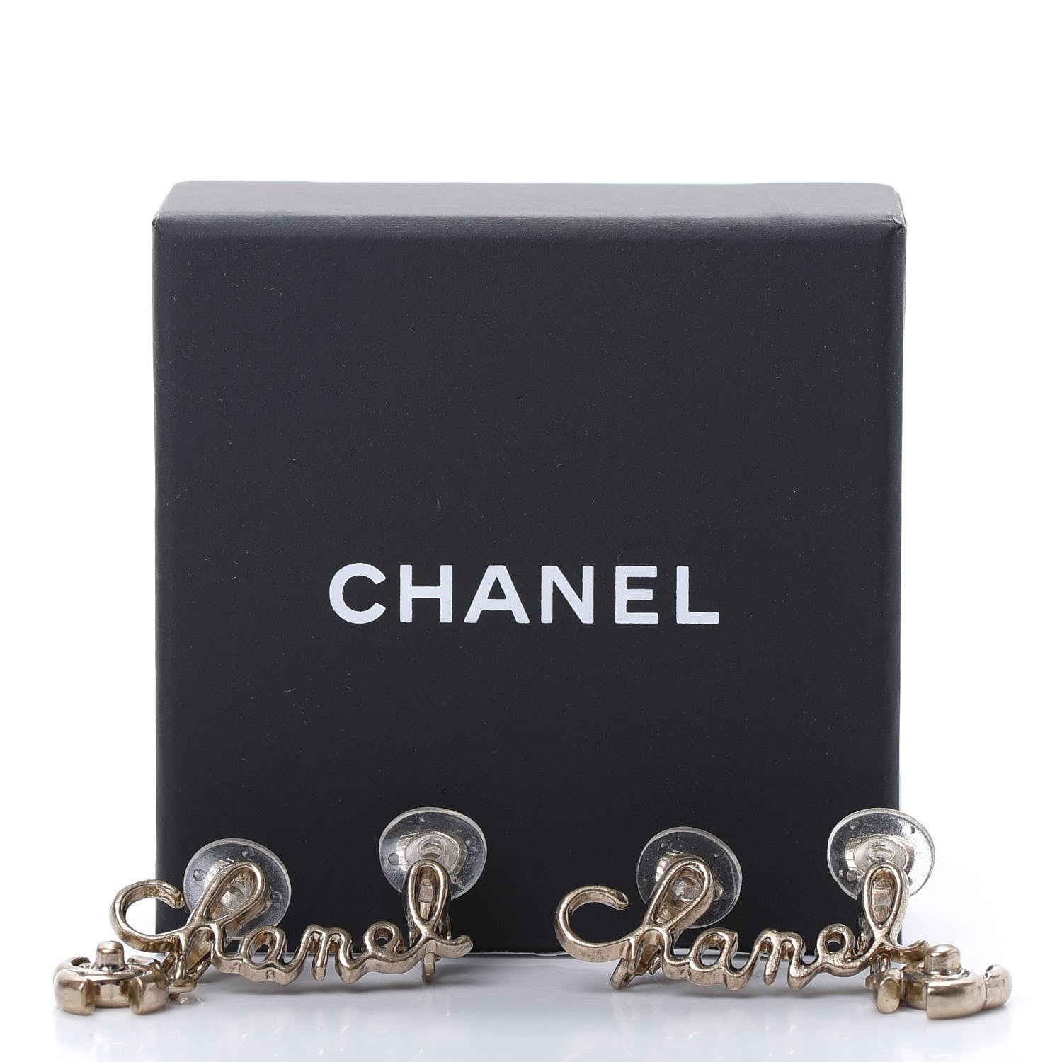 Chanel Metal CC Turnlock Climber Clip On Earrings Gold 5 of 5