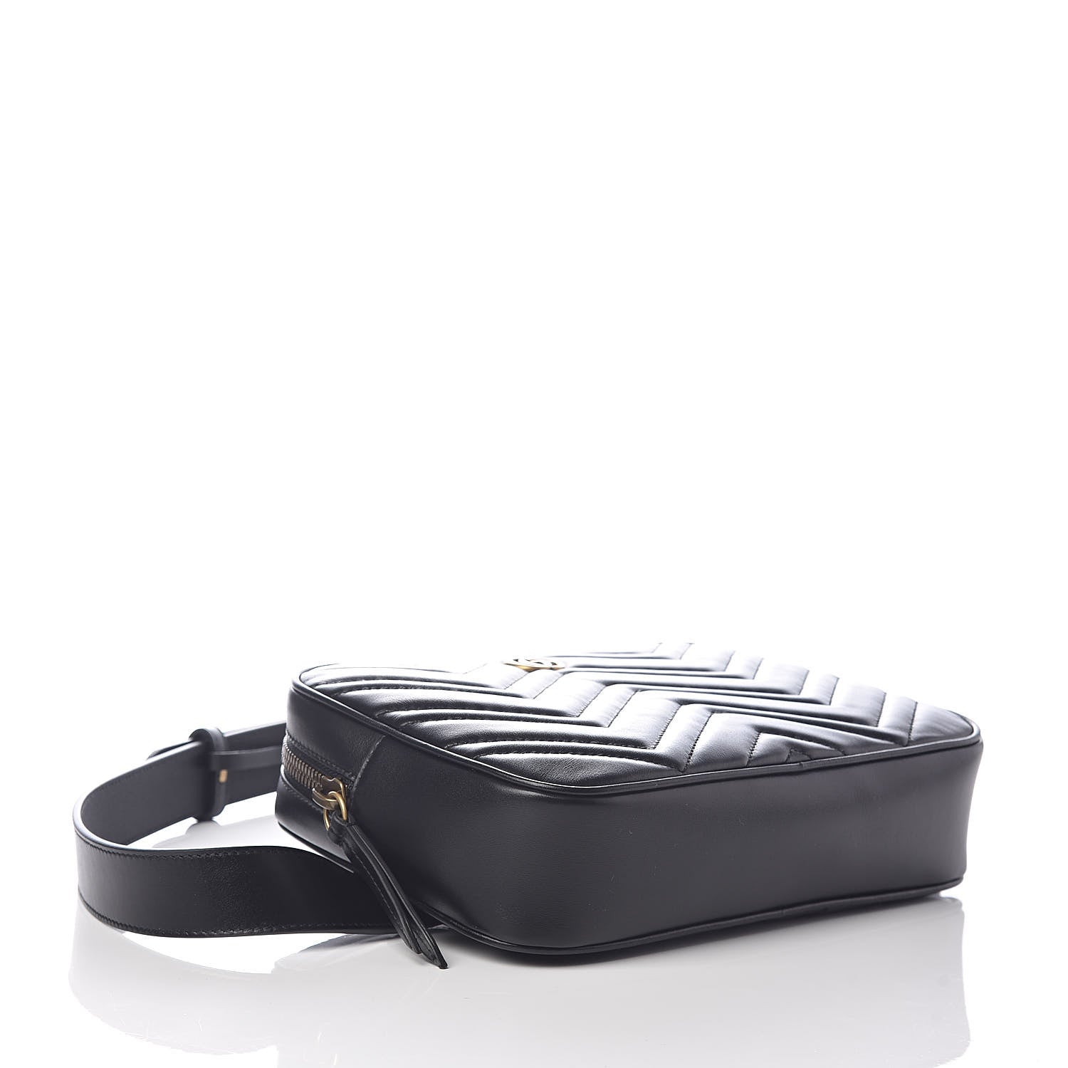 Gucci Calfskin Matelasse Mens GG Marmont Belt Bag 100 40 Black 4 of 9