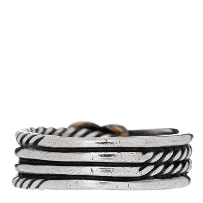 David Yurman Sterling Silver 18K Yellow Gold 6mm X Crossover Ring 50/5.5 3 of 4