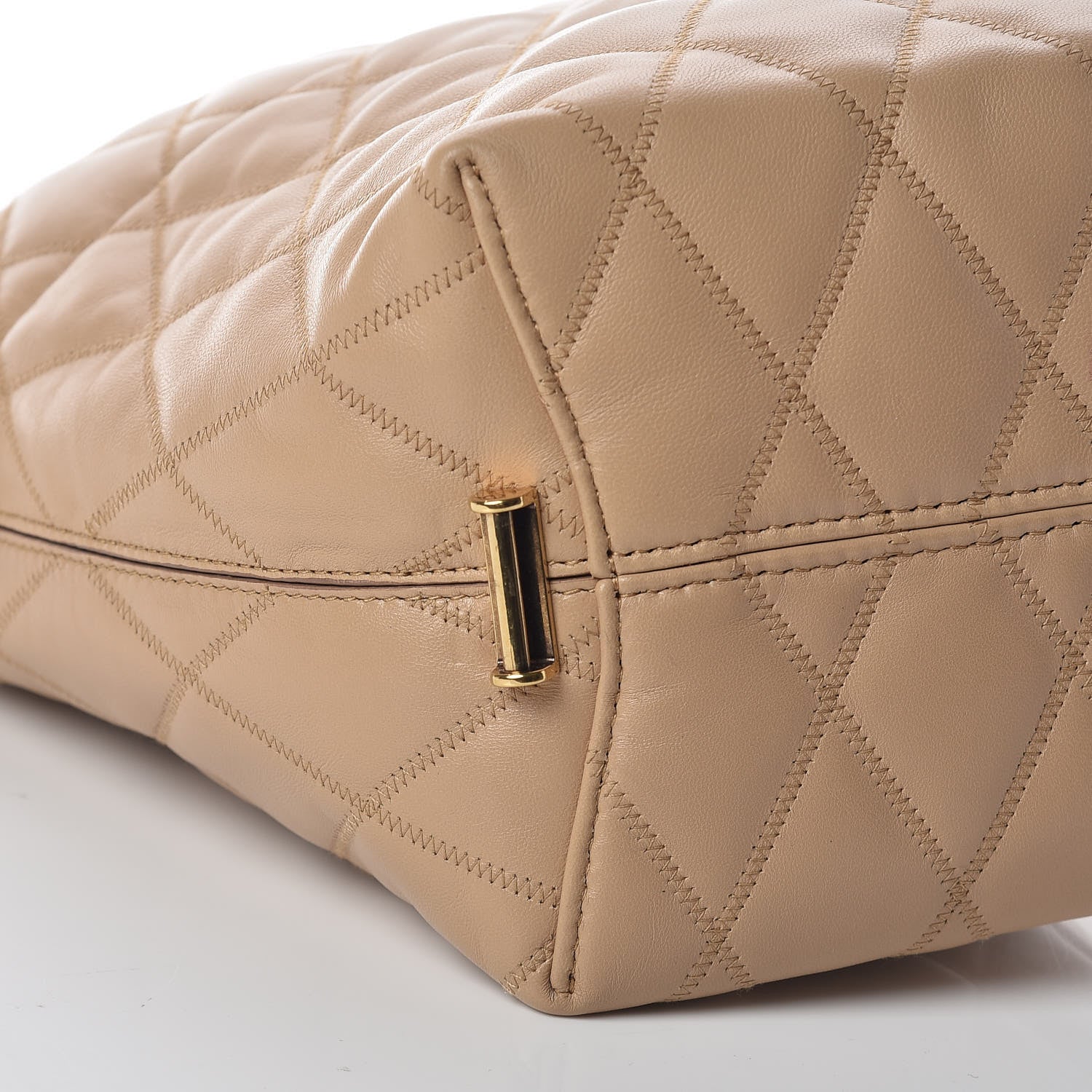 Givenchy Lambskin Quilted Mini GV Bucket Bag Beige Camel 5 of 11
