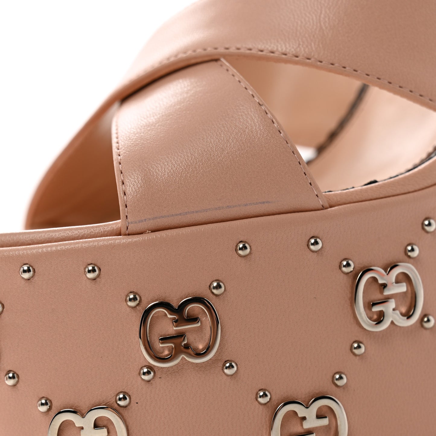 Malaga Kid Interlocking G Studs 155mm Platform Sandals 36.5 Perfect Pink