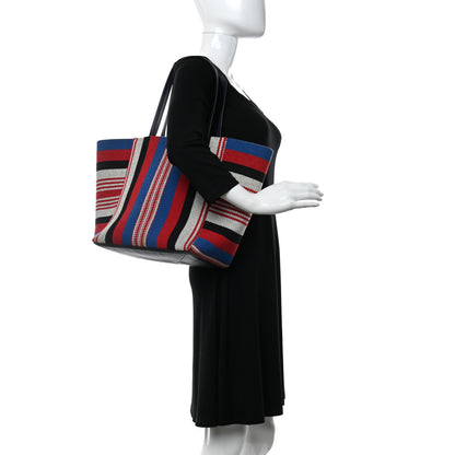 Celine Textile Striped Small Horizontal Cabas Phantom Navy Blue 3 of 8