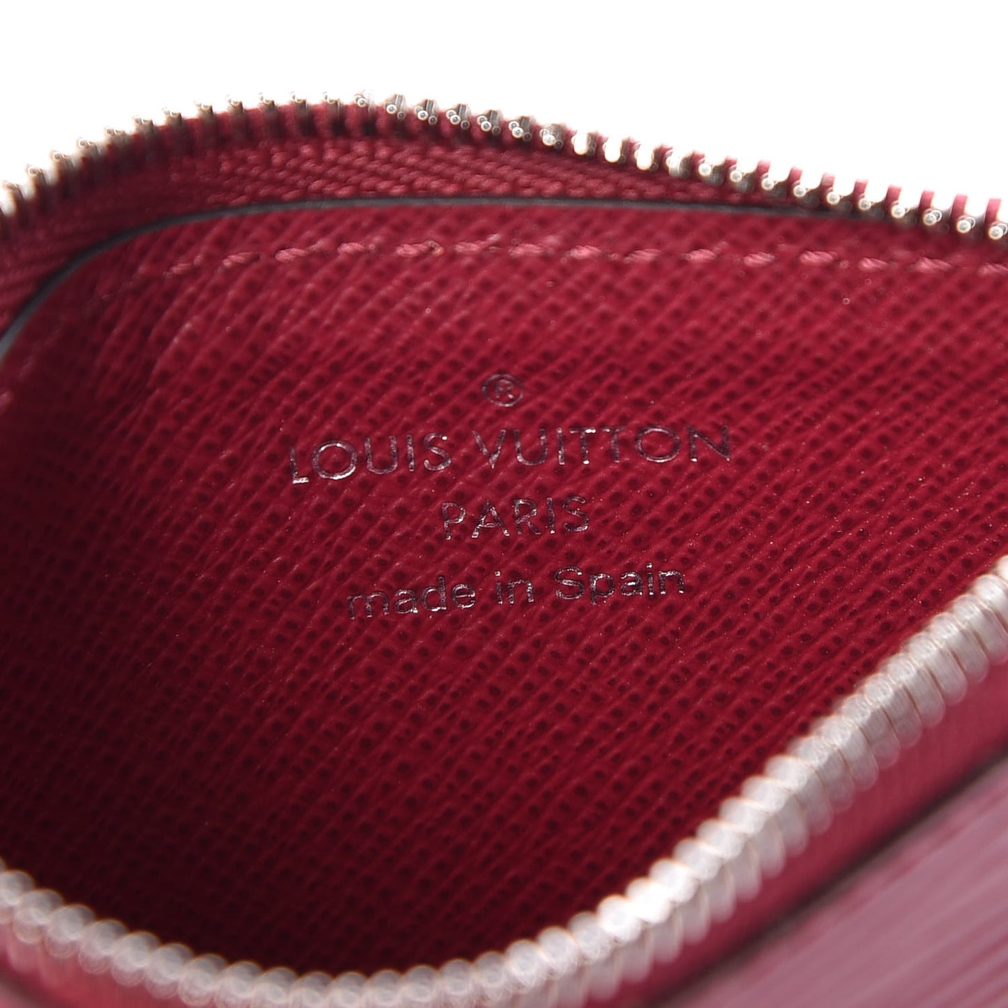 Epi Trio Card Case Wallet Rose Ballerine Rouge Fuchsia