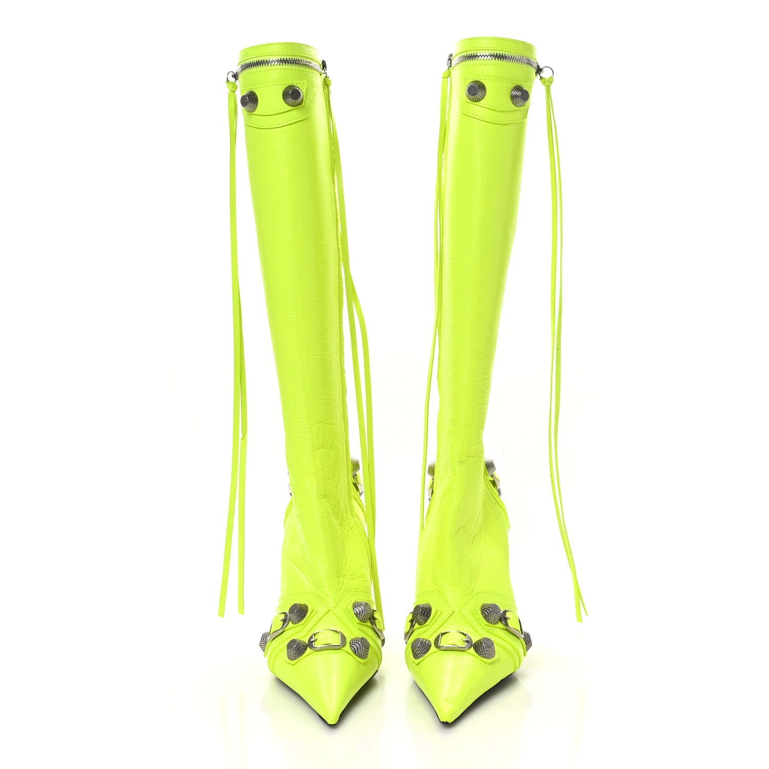 Balenciaga Agneau Arena Cagole 90mm Boots 37 Fluo Yellow 2 of 8