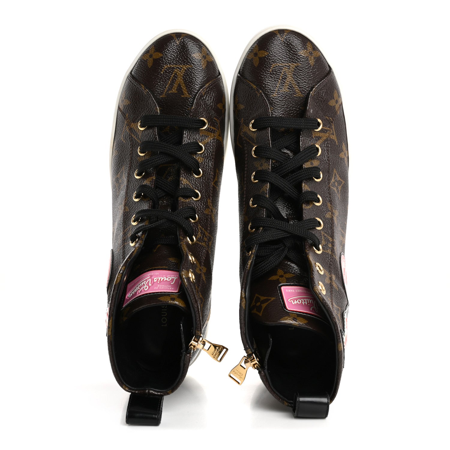 Louis Vuitton Calfskin Monogram World Tour Sneaker Boot 38.5 2 of 17