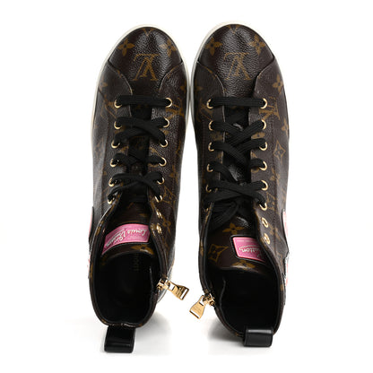Louis Vuitton Calfskin Monogram World Tour Sneaker Boot 38.5 2 of 17