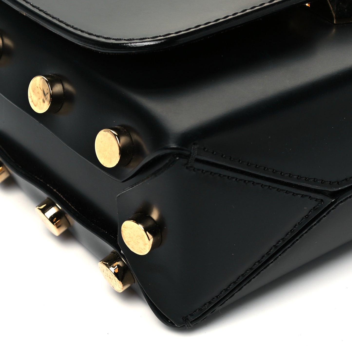 Smooth Calfskin Lockett Petite Shoulder Bag Black