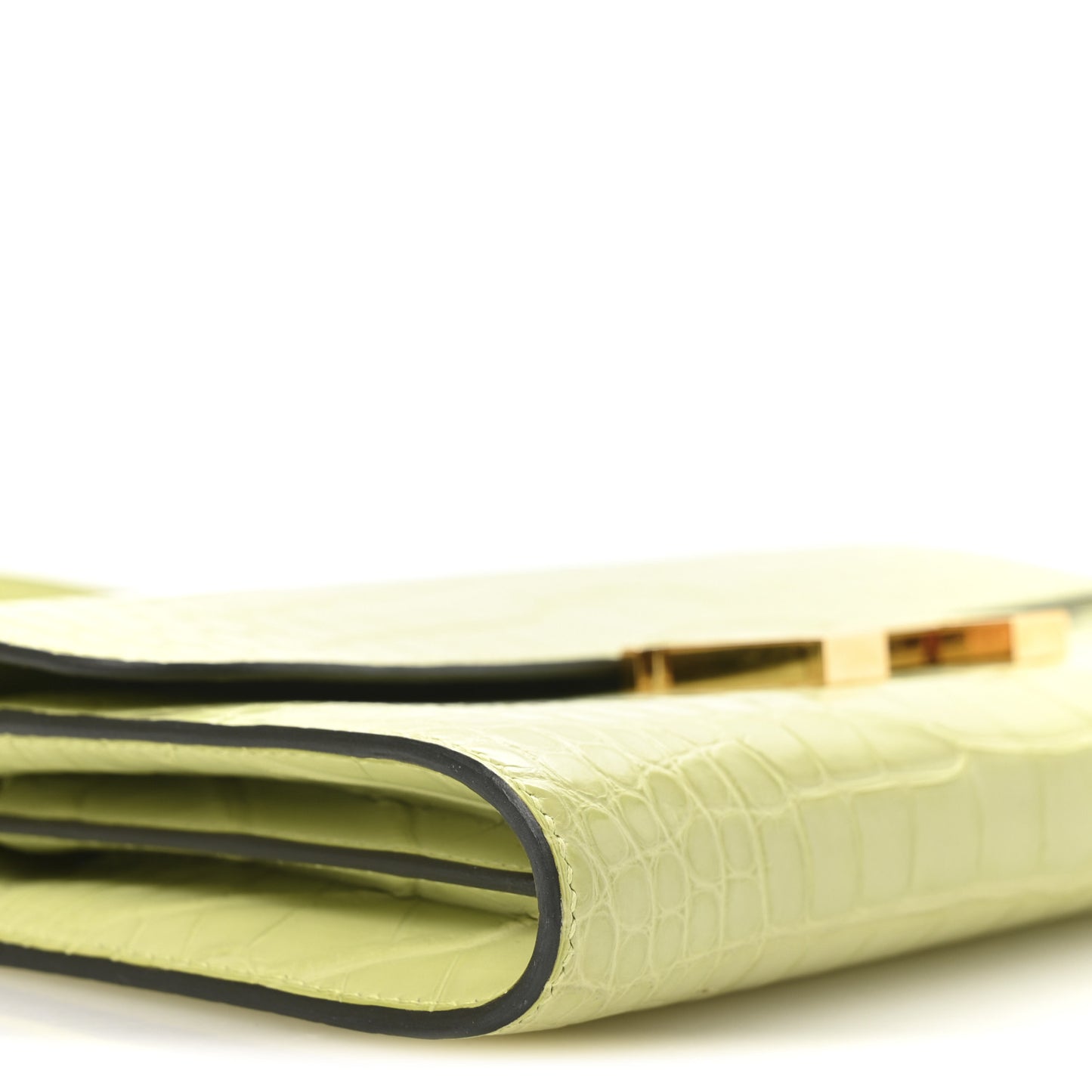 Matte Alligator Constance Long Wallet To Go Jaune Bourgeon