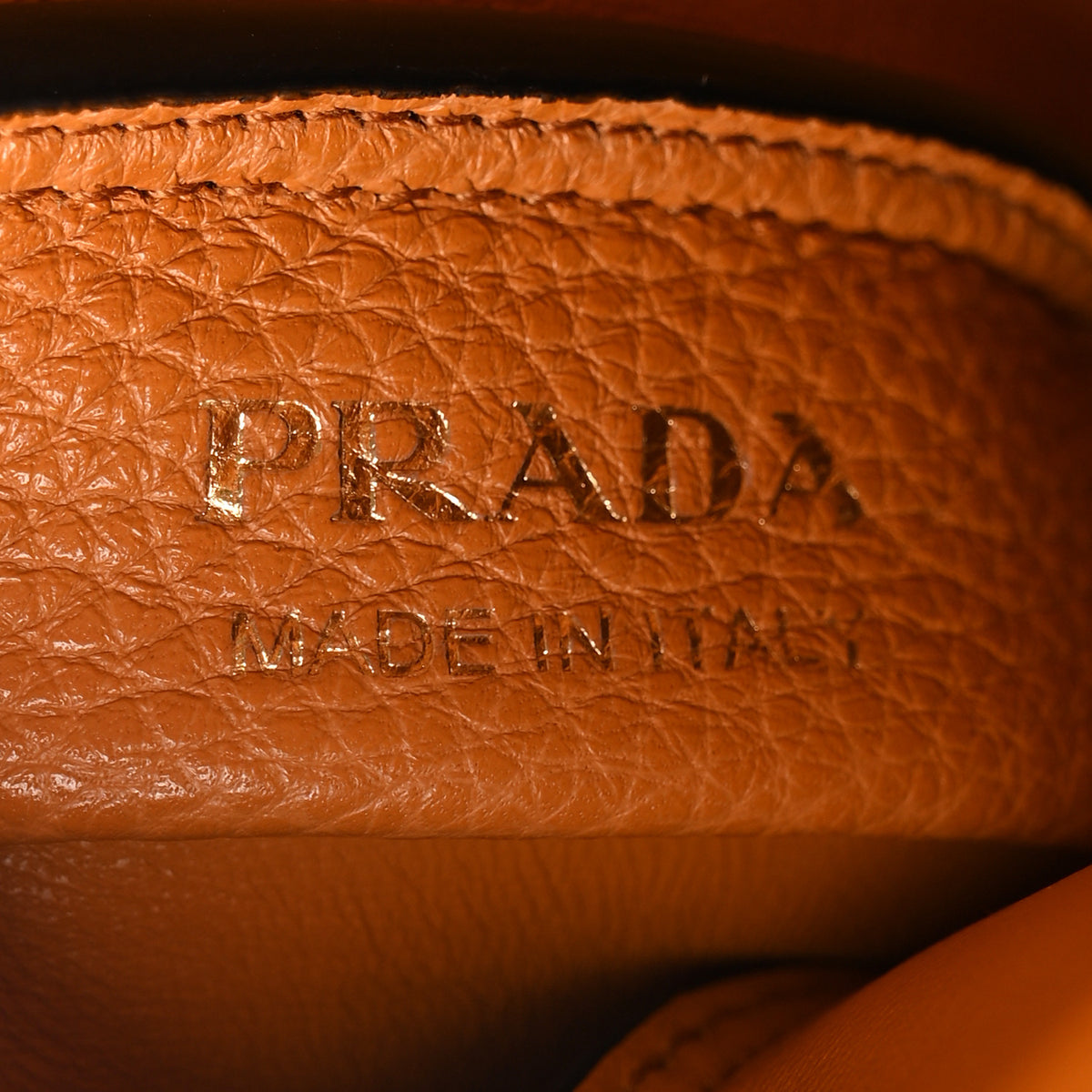 Prada Vitello Daino Soft Mini Dynamique Tote Ambra 6 of 9