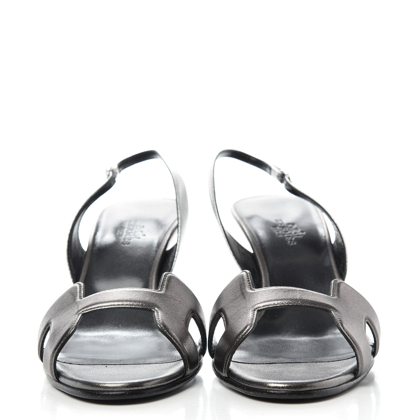 Metallic Nappa Night 70 Slingback Sandals 39.5 Canon De Fusil Argent