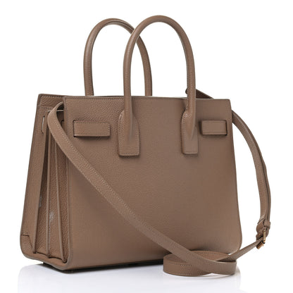 Saint Laurent Grained Calfskin Baby Sac De Jour Taupe 2 of 4