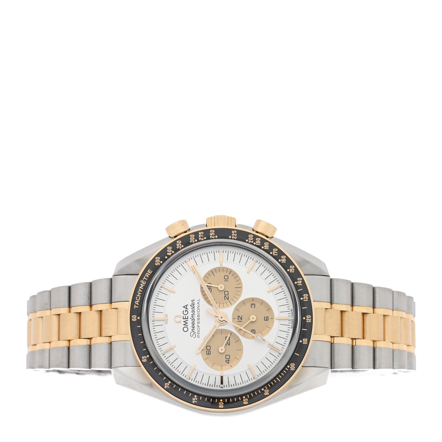 Omega Stainless Steel 18K Moonshine Gold 42mm Speedmaster Moonwatch Professional Chronograph Manual Winding Watch Silver 42.310.20.42.50.02.001 2 of 5