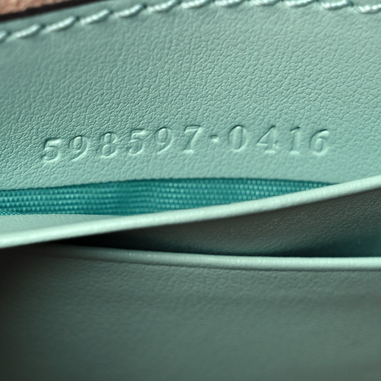 Gucci Calfskin Matelasse Mini GG Marmont Crossbody Bag Water Green 7 of 9