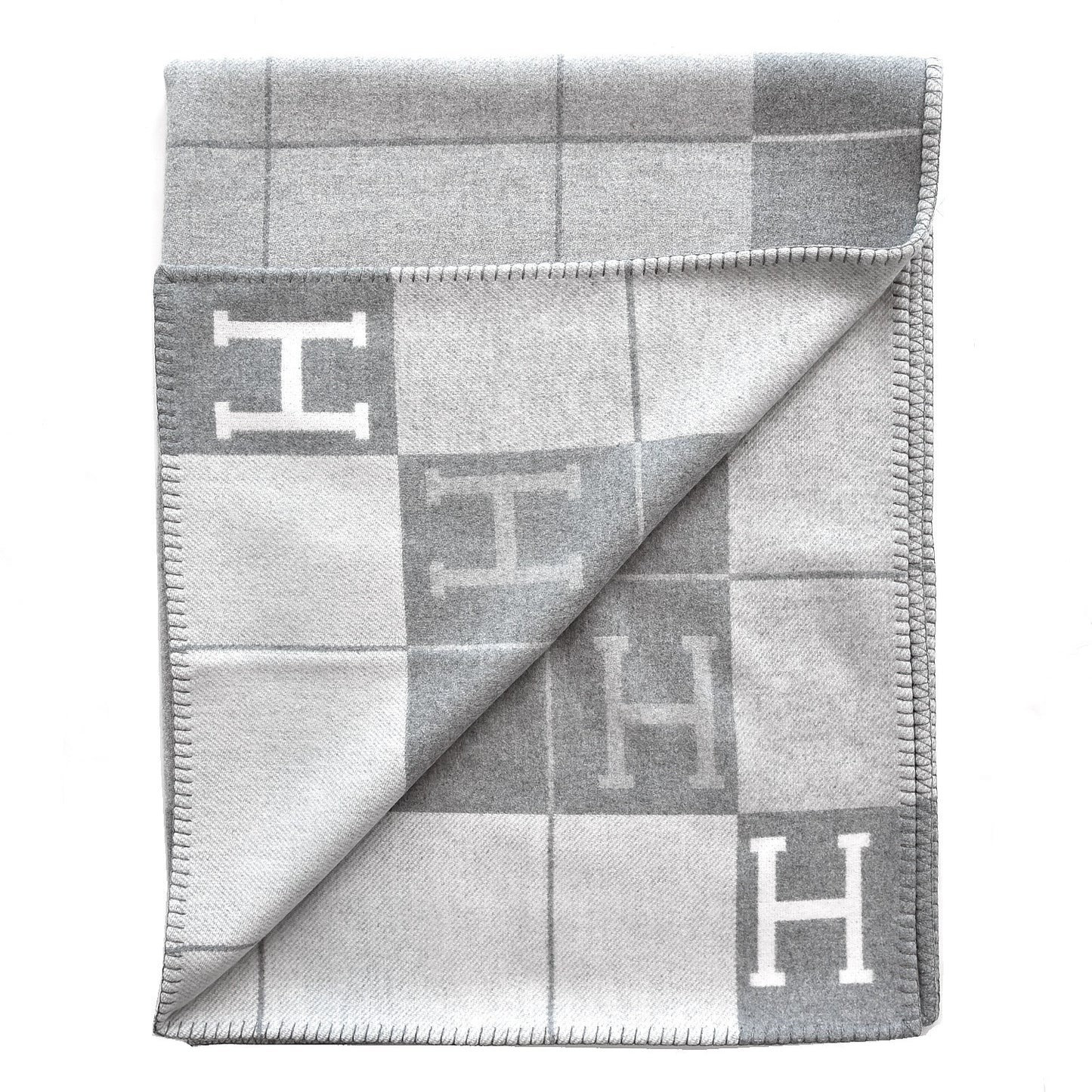 Wool Cashmere Avalon III Blanket Ecru Gris Clair